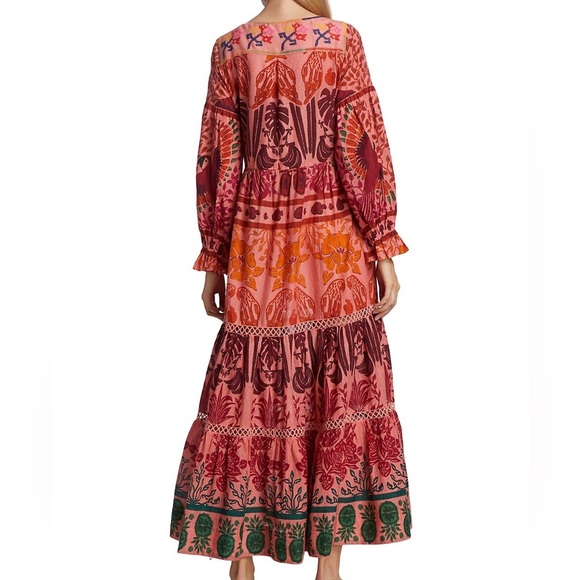 FARM Rio Ainika Print Macaws Maxi Dress Size Small - Picture 2 of 12